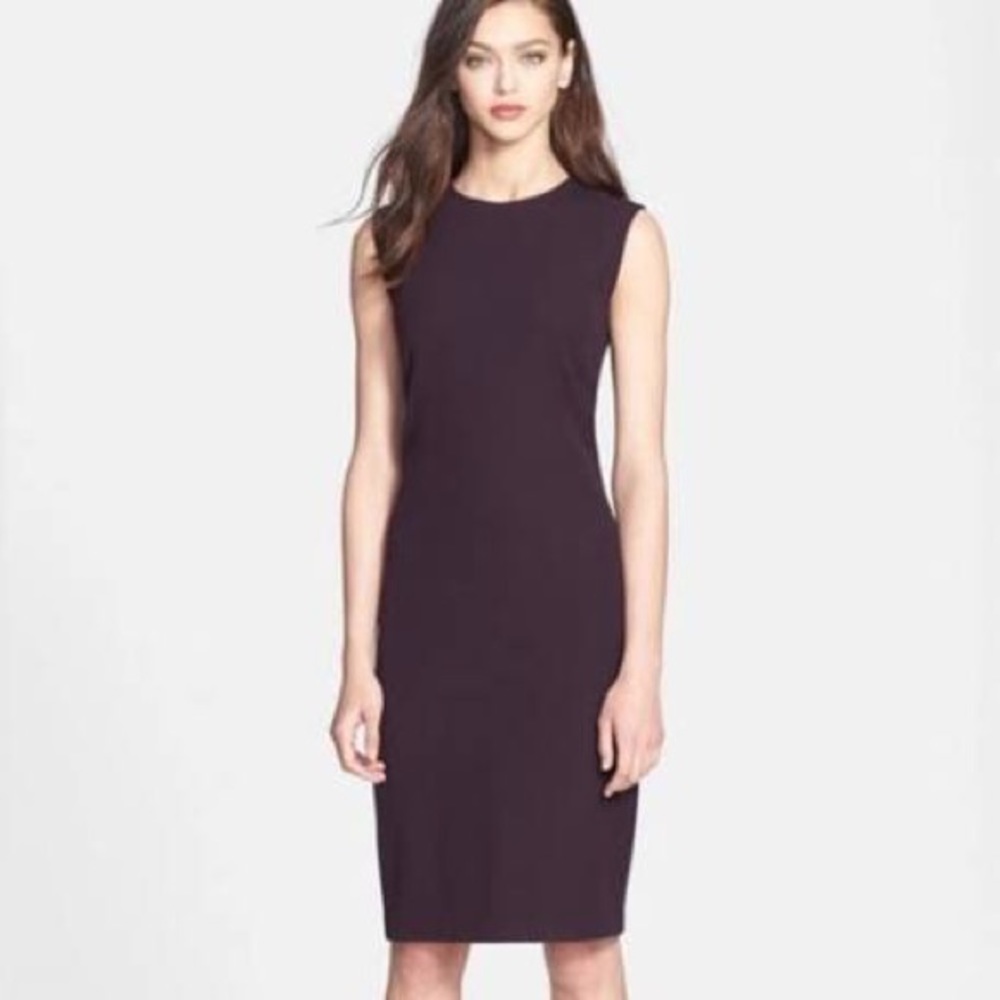 Vince Ribbed Sheath Dress - Eggplant size small